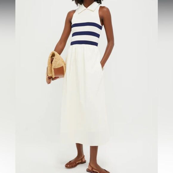 Tuckernuck ivory navy striped Marina dress small s worn once - Picture 7 of 7